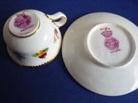Minton 'Rose, Pansy and Forget-me-not' Miniature Cup and Saucer c1900 (Sold)