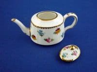 Minton 'Rose, Pansy and Forget-me-not' Miniature Teapot c1900 (Sold)
