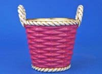 Pair of Minton Pink Bone China Posy Baskets c1870