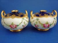 Pair of Minton 'Pink Roses' Posy Vases c1915 (Sold)