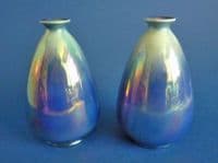 Pair of Shelley Blue Lustre Ware Vases c1920