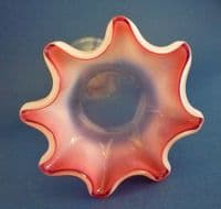 Pair of Stourbridge Cased Cranberry and Vaseline Art Nouveau Glass Vases c1900 (Sold)