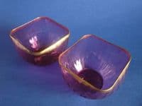 Pair of Victorian Cranberry Glass Bowls c1880