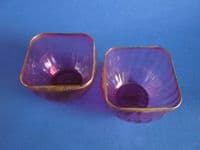Pair of Victorian Cranberry Glass Bowls c1880