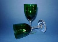 Pair of Victorian Green Drinking Glasses c1880