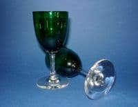 Pair of Victorian Green Drinking Glasses c1880