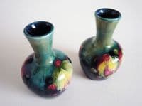 Pair of William Moorcroft 'Leaf and Berry' Miniature Vases c1928 (Sold)