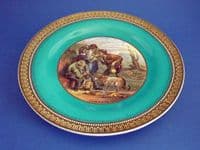 Prattware 'Lend A Bite' Turquoise Plate c1850