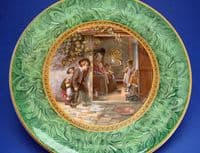 Prattware Malachite Border Plate - The Truant by T. Webster c1855