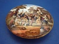 Prattware 'The Village Wedding' Pot Lid c1860