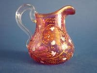 Pretty Antique Victorian Enamelled Cranberry Glass Jug c1890