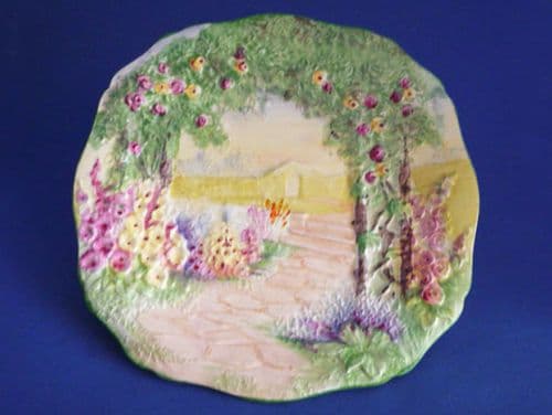 Pretty Grimwade's Royal Winton 'Trellis Rose Garden' Plate c1938 (Sold)