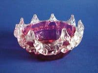Pretty Victorian Cranberry Glass Bowl with Applied Decoration c1880