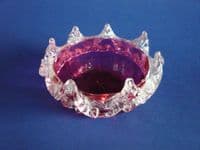 Pretty Victorian Cranberry Glass Bowl with Applied Decoration c1880