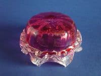 Pretty Victorian Cranberry Glass Bowl with Applied Decoration c1880