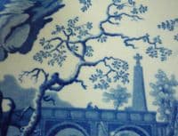 Rare and Lovely Clews 'River Scene with Fort' Dinner Plate c1820