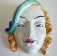 Rare Beswick 'Lady with Green Hat' Small Wall Mask Model No.277 c1935