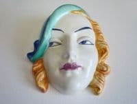 Rare Beswick 'Lady with Green Hat' Small Wall Mask Model No.277 c1935