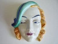 Rare Beswick 'Lady with Green Hat' Small Wall Mask Model No.277 c1935