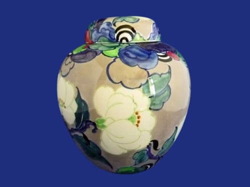 Rare Bough Pottery Hand Painted Ginger Jar by Richard Amour c1920