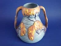 Rare Carlton Ware Art Deco Blue 'Night Oak' Vase c1935