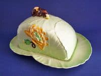 Rare Carlton Ware Green Water Lily Cheese Dish c1939