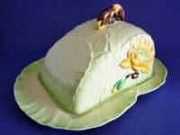 Rare Carlton Ware Green Water Lily Cheese Dish c1939