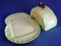 Rare Carlton Ware Green Water Lily Cheese Dish c1939