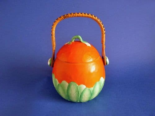 Rare Carlton Ware 'Orange' Art Deco Biscuit Jar c1930 (Sold)