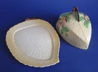 Rare Carlton Ware Yellow 'Apple Blossom' Cheese Dish and Cover c1938 (sold)