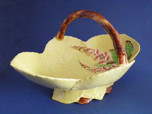 Rare Carlton Ware Yellow 'Foxglove' Large Basket c1939 (Sold)