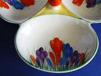 Rare Clarice Cliff Autumn 'Crocus' Trefoil Dish c1936 (Sold)