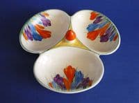 Rare Clarice Cliff Autumn 'Crocus' Trefoil Dish c1936 (Sold)