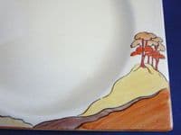 Rare Clarice Cliff Bizarre 'Coral Firs' Biarritz Tea Plate c1934 (Sold)