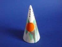 Rare Clarice Cliff Bizarre 'Delecia Peaches' Conical Sugar Sifter c1932 (Sold)