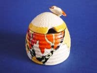 Rare Clarice Cliff Bizarre 'Honolulu' Small Beehive Honey Pot c1933 (Sold)