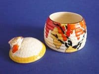 Rare Clarice Cliff Bizarre 'Honolulu' Small Beehive Honey Pot c1933 (Sold)