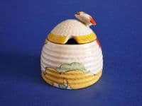 Rare Clarice Cliff Bizarre 'Honolulu' Small Beehive Honey Pot c1933 (Sold)
