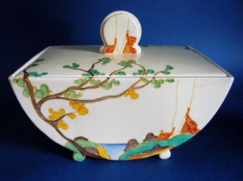 Rare Clarice Cliff Bizarre 'Secrets' Bonjour Biarritz Tureen or Biscuit Jar c1934 (Sold)