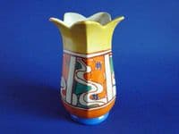 Rare Clarice Cliff Fantasque Orange 'Sunrise' 361 Tulip Vase c1929