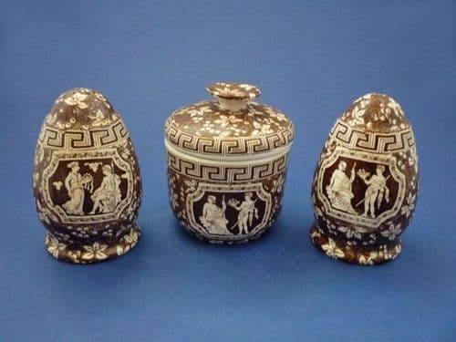 Rare Copeland Spode Brown 'Greek' Pattern Cruet c1910 (Sold)