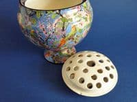 Rare Crown Ducal 'Blue Chintz' Rose Bowl c1925 (Sold)