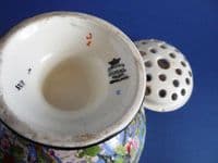 Rare Crown Ducal 'Blue Chintz' Rose Bowl c1925 (Sold)