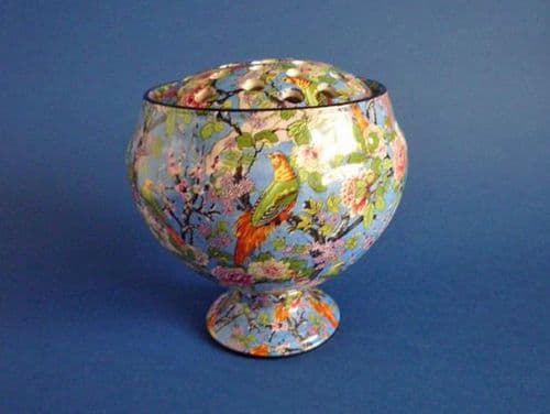 Rare Crown Ducal 'Blue Chintz' Rose Bowl c1925 (Sold)