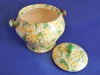 Rare Crown Ducal 'Primula' Chintz Biscuit Barrel c1930 (Sold)
