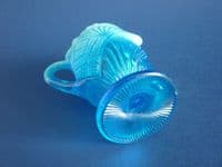 Rare Davidson's Blue Pearline Glass 'Lords and Ladies' Jug c1896