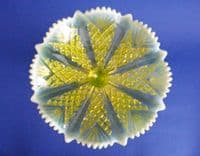 Rare Davidson's Yellow Pearline Glass 'Queen's Crown' Large Footed Dish or Comport c1898 (Sold)