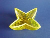 Rare Davidson's Yellow Pearline Glass 'War of the Roses' Star Posy Trough c1895 (Sold)
