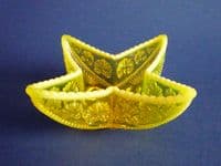 Rare Davidson's Yellow Pearline Glass 'War of the Roses' Star Posy Trough c1895 (Sold)