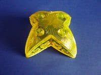Rare Davidson's Yellow Pearline Glass 'War of the Roses' Star Posy Trough c1895 (Sold)